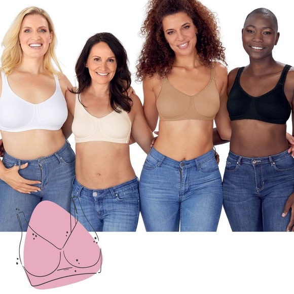 Amoena Mona Non-Wired Mastectomy Bras in Cognac Tan, Black & White New in Box - Picture 1 of 15